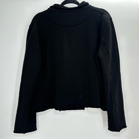 Frank & Eileen Mini Belfast Knit Sweatshirt Blazer Jacket Solid Black Medium - Picture 5 of 9